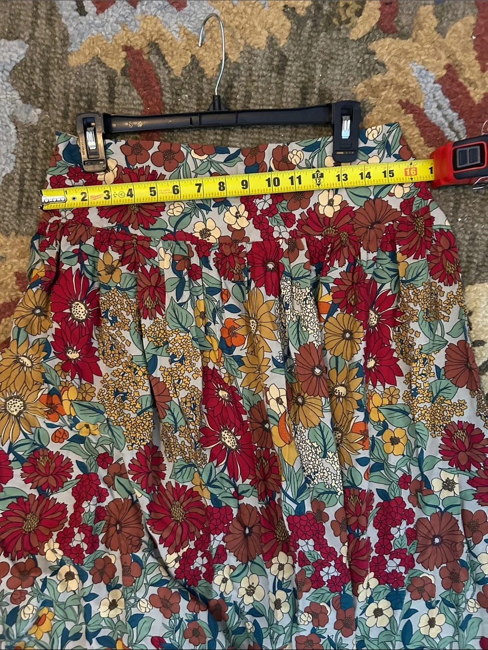 NATURAL LIFE Retro Floral Maxi Skirt in Red, Yellow & Green - Picture 11 of 12